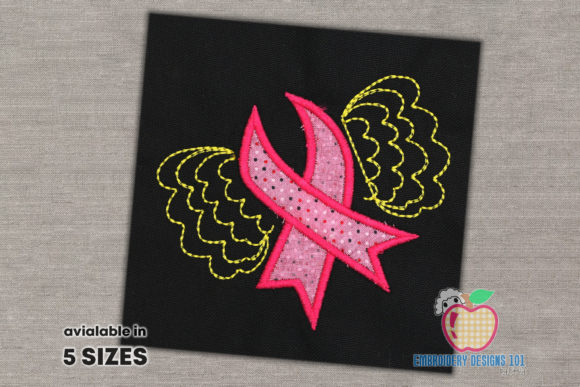 Awarness Ribbon with Wings Applique Review