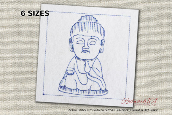 Cute Little Sitting Buddha Redwork Review