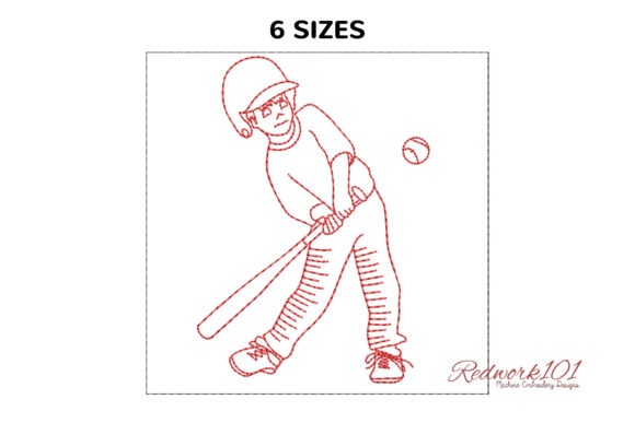 Little Boy Hitting Bat: A Sweet Sports Embroidery Design