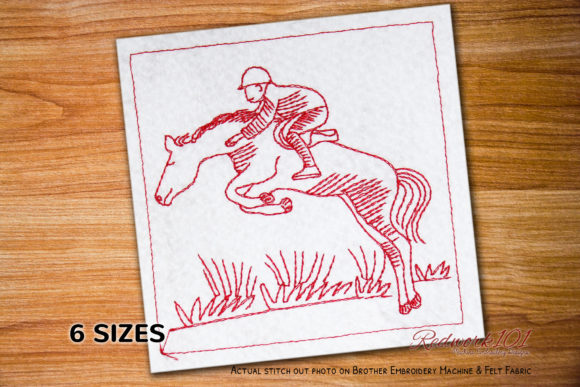 Review: Jumping Horse and Jockey Redwork Design