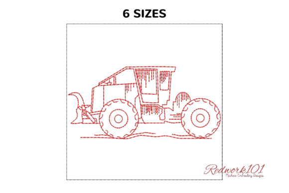 Skidder Tractor Embroidery Design