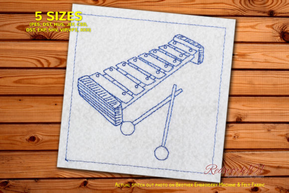 Xylophone Redwork: A Sweet Stitch for Musical Gifts